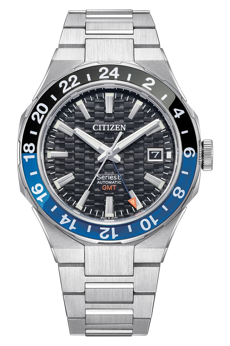 Series 8 880 GMT Automatic Bracelet Watch, 41mm, Main, color, SILVER-TONE