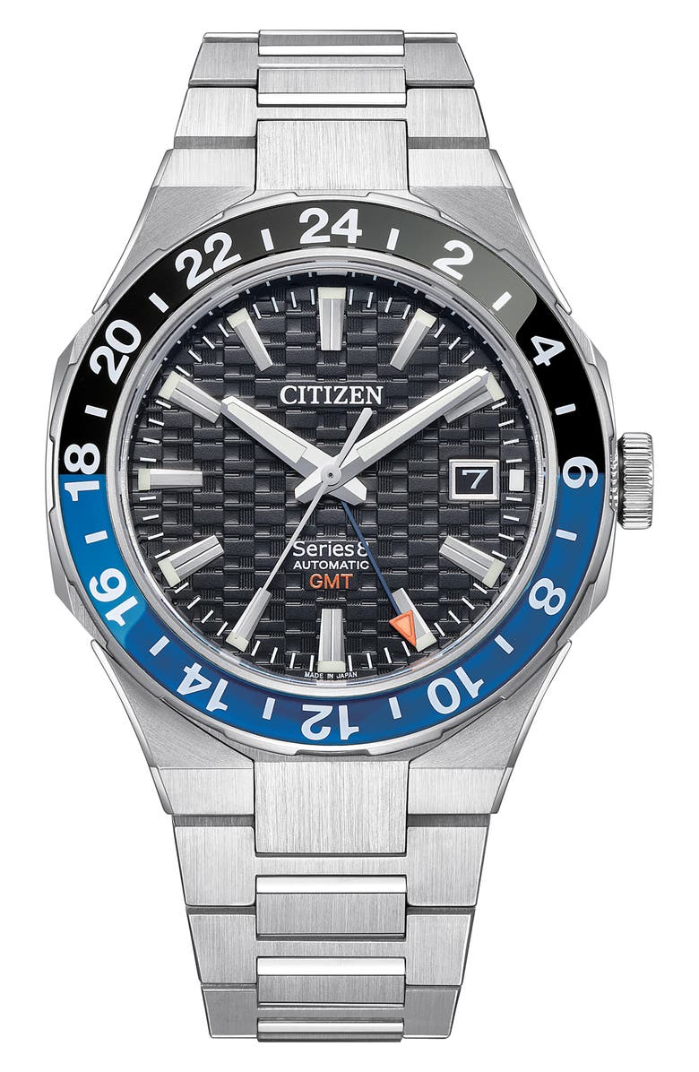 Citizen Series 8 880 GMT Automatic Bracelet Watch, 41mm, Main, color, Silver-Tone