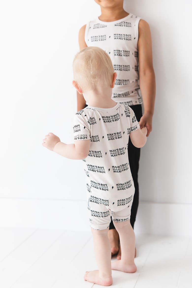 Double Zipper Shortie Romper | Mama's Boy | 6-12M, Alternate, color, Beige