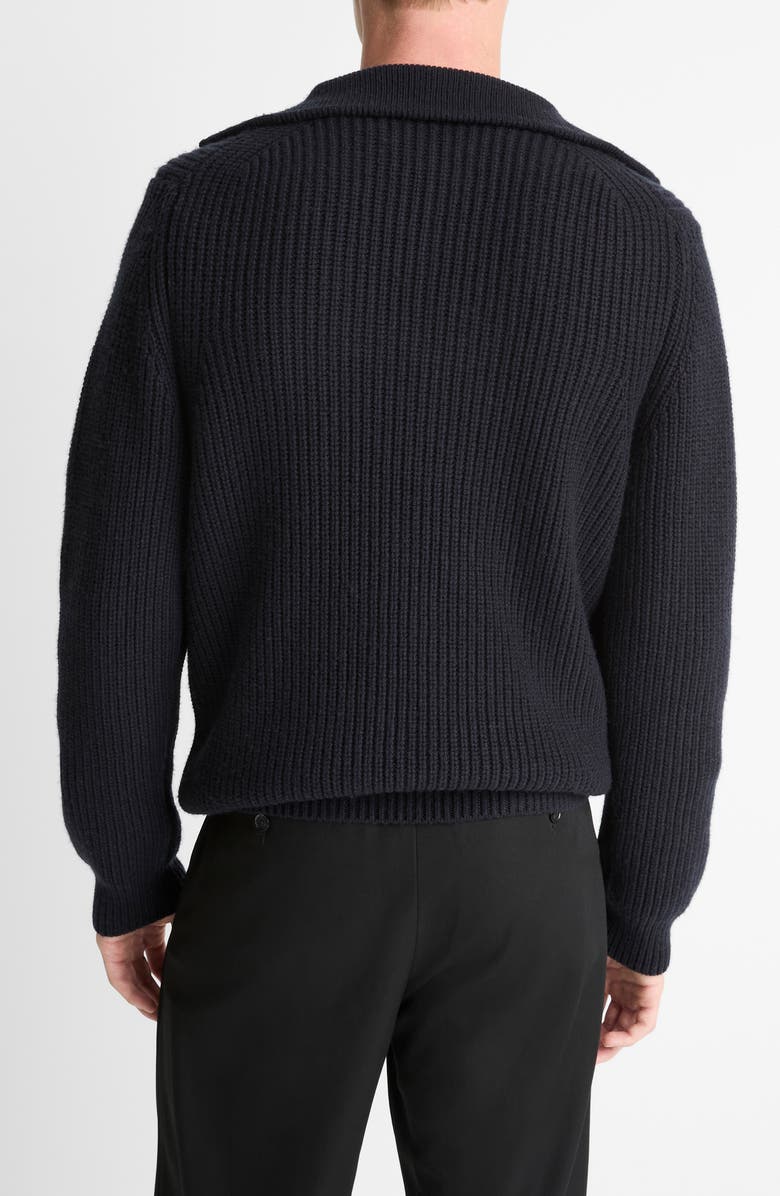 Vince Heirloom Wool & Cashmere Quarter Zip Sweater, Alternate, color, Coastal