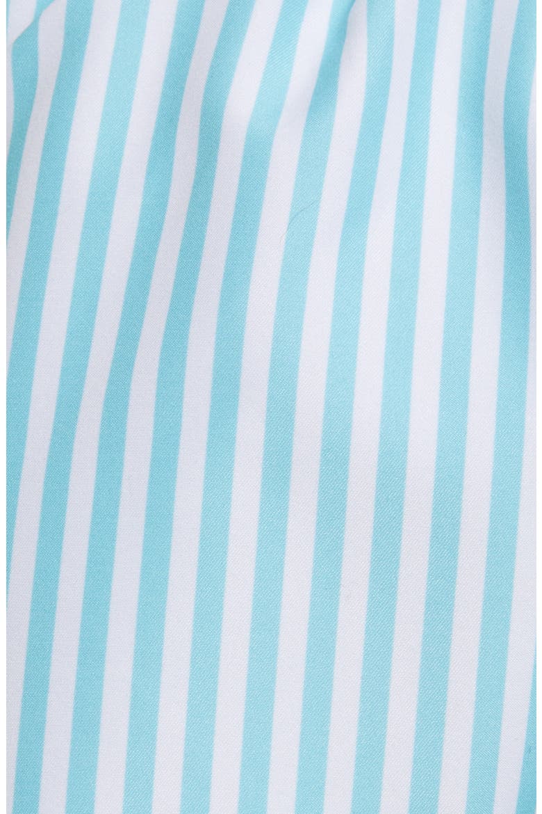 Deck Stripe Shortie Swim Trunks, Alternate, color, CORNFLOWER/ WHITE