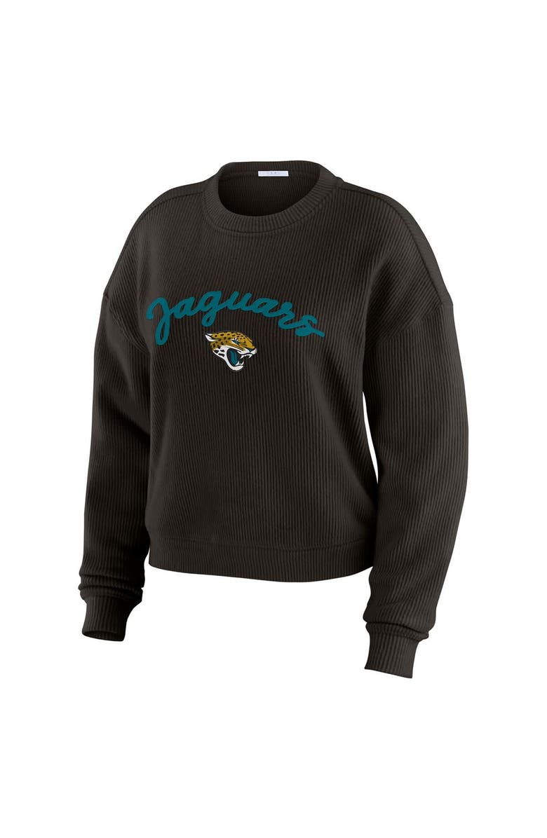 WEAR by Erin Andrews Women's WEAR by Erin Andrews  Cream Jacksonville Jaguars Plus Size Knitted Tri-Blend Long Sleeve T-Shirt & Pants Lounge Set, Alternate, color, Black