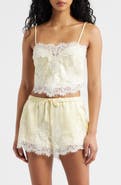 KITTENISH Eyelash Lace Satin Camisole