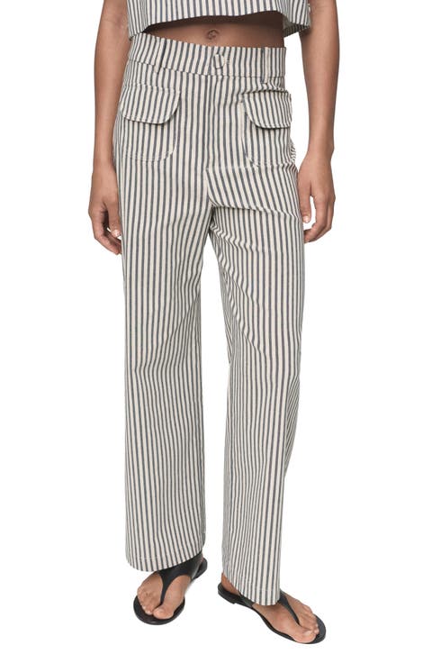Stripe Pants with Pockets