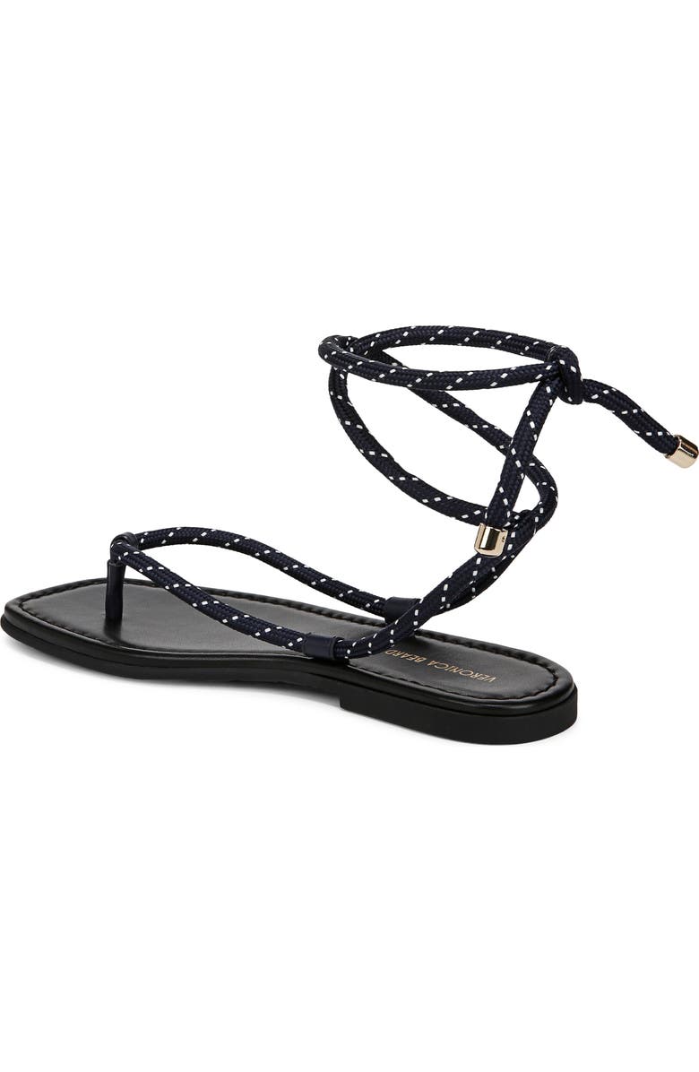 Veronica Beard Carmina Ankle Wrap Sandal, Alternate, color, Eclipse/ Coconut