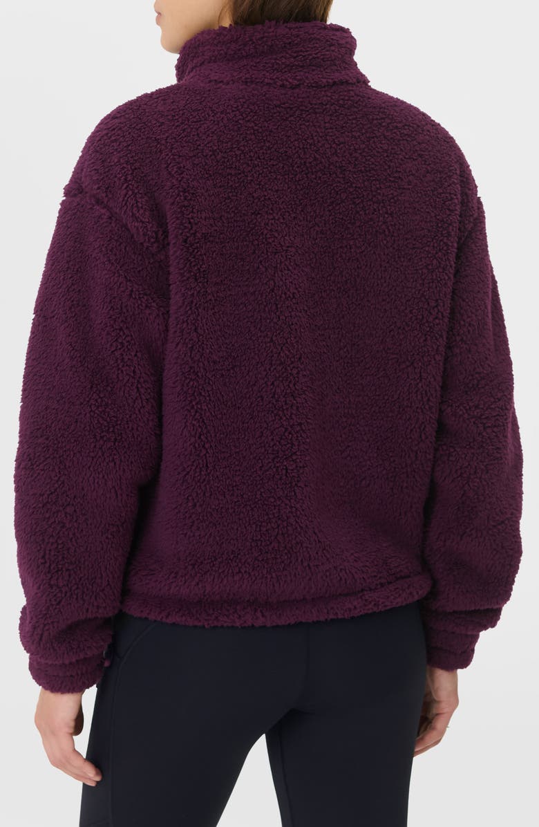 Sweaty Betty Canyon Front Zip High Pile Fleece Jacket, Alternate, color, Plum Purple
