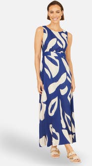 Yumi Cotton Abstract Print Maxi Dress