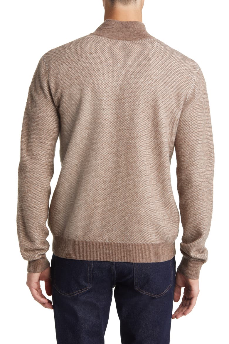 Merino Wool & Cashmere Bird's Eye Sweater, Alternate, color, CAMEL