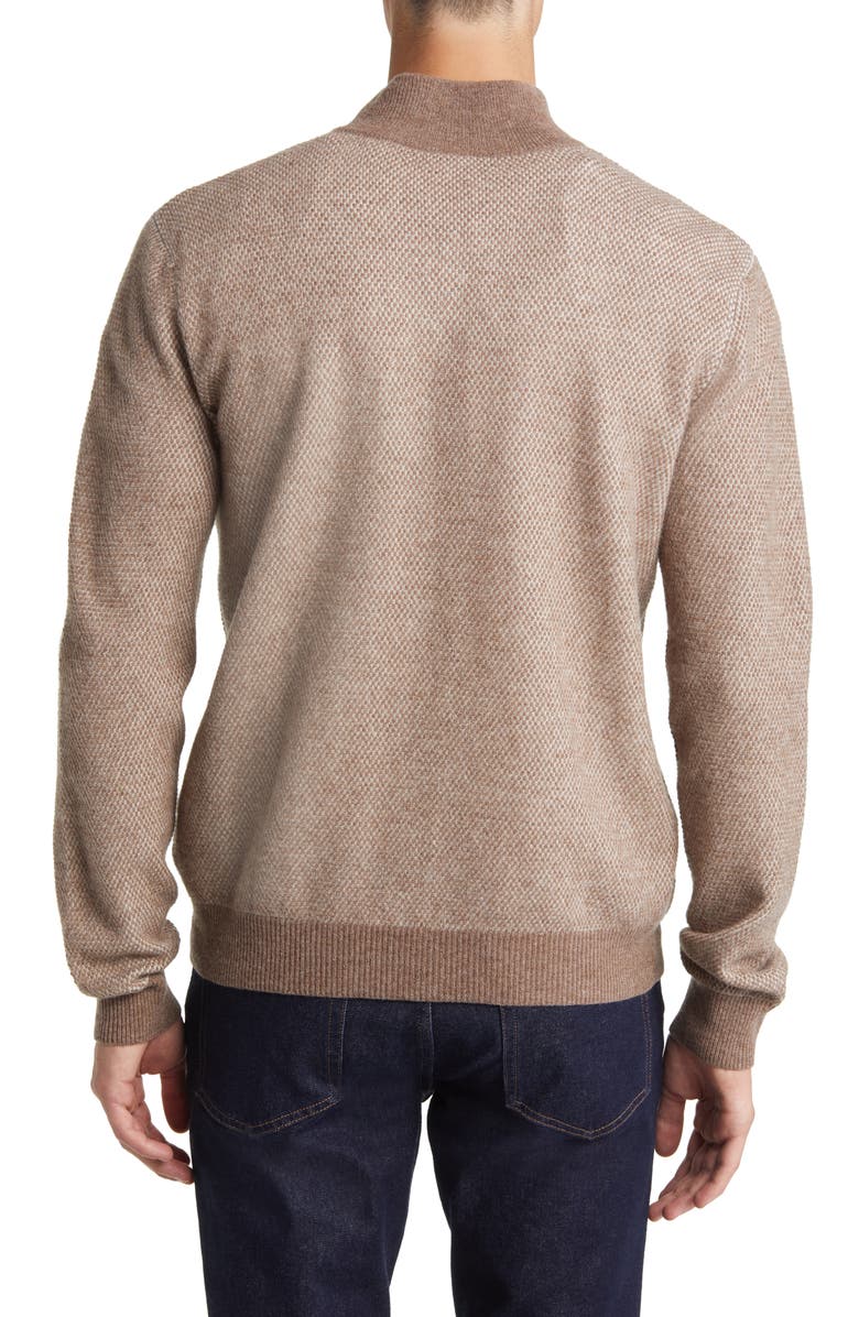 Lorenzo Uomo Merino Wool & Cashmere Bird's Eye Sweater, Alternate, color, Camel