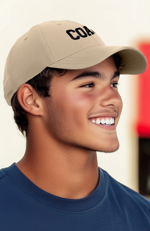 Dalix Coach Embroidered Sports Dad Cap In Khaki