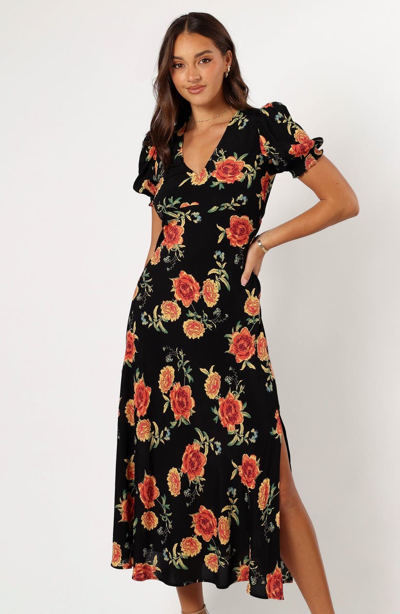 Petal & Pup Christine Floral Print Empire Waist Dress, Alternate, color, 