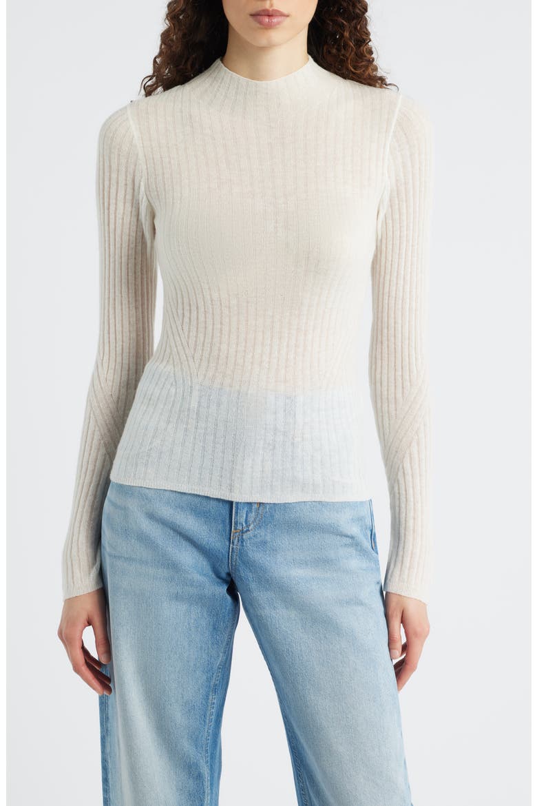 Mock Neck Sweater, Main, color, OPEN WHT