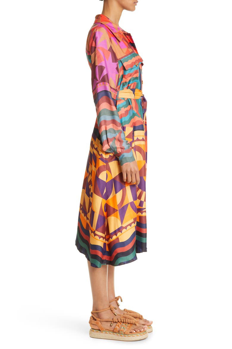Scarves Long Sleeve Shirtdress, Alternate, color, GRAPHIC SCARVES