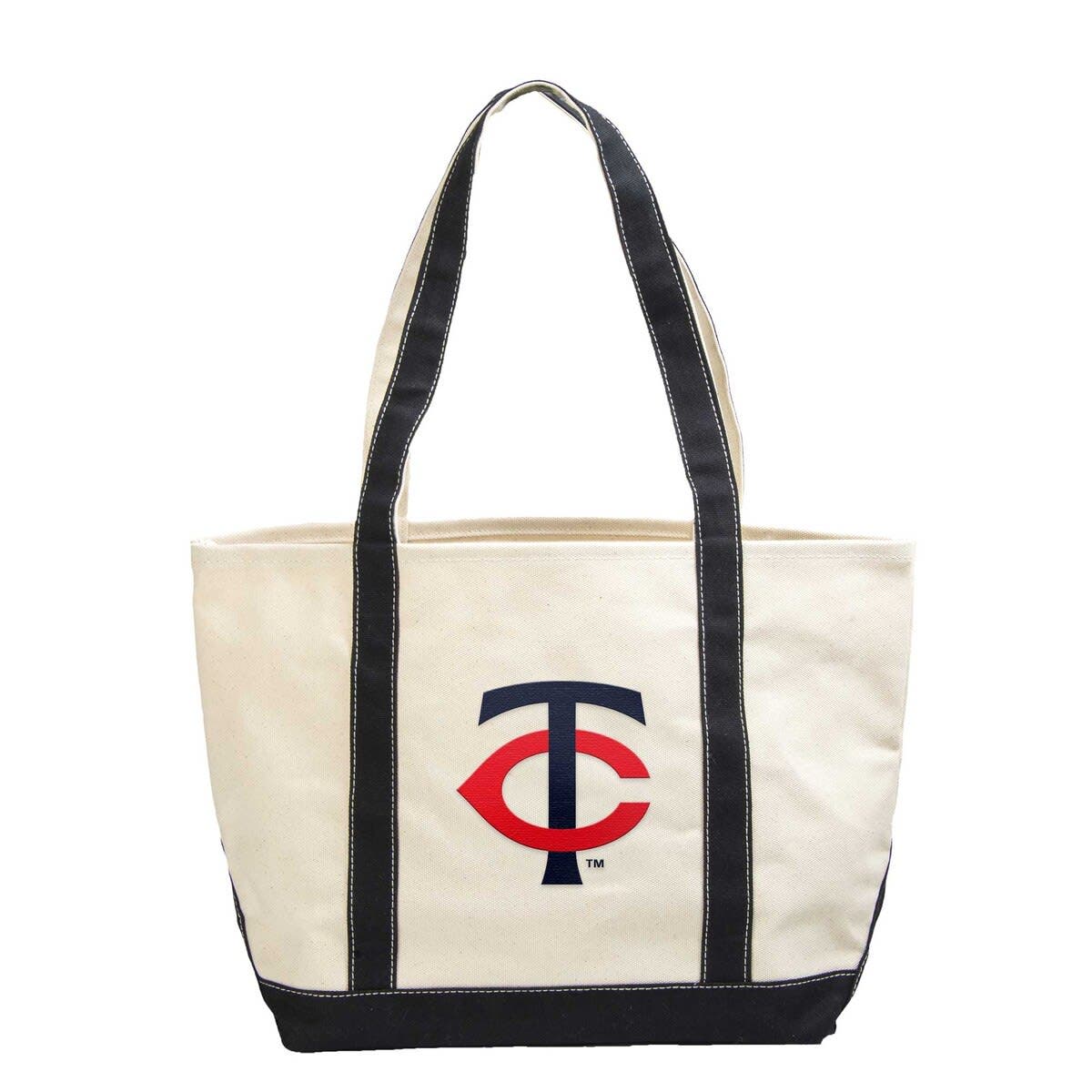LOGO BRANDS Minnesota Twins Canvas Tote Bag, Main, color, Navy