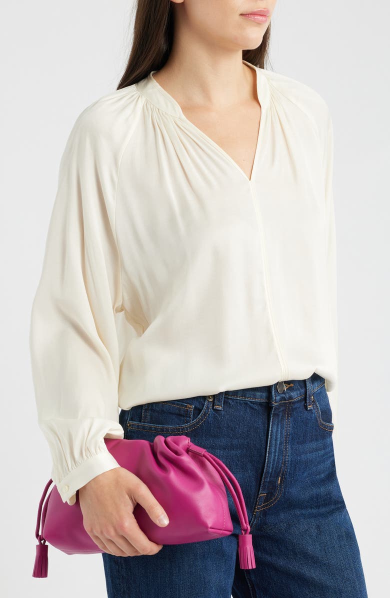 Veronica Beard Small Stash Leather Bag, Alternate, color, Berry