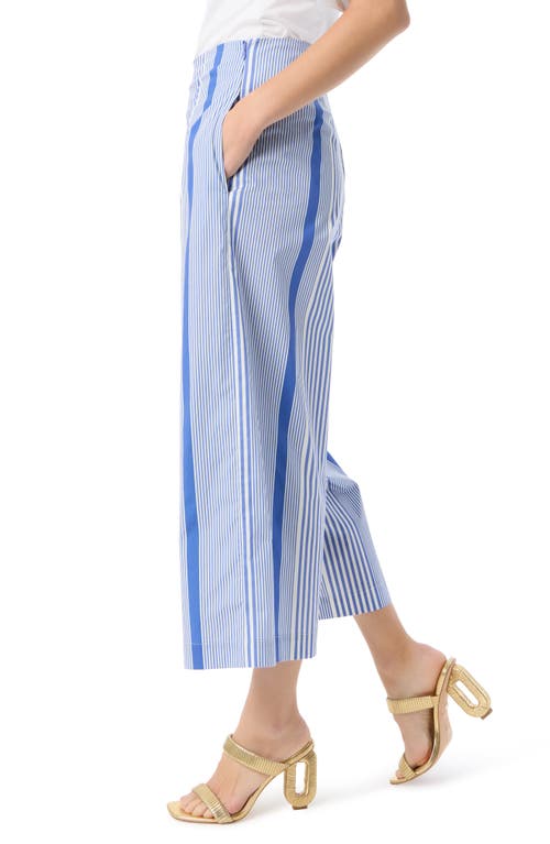 Do By Dee Ocleppo Sarah Stripe Crop Wide Leg Pants In Baja Blue- Shirting Stripe