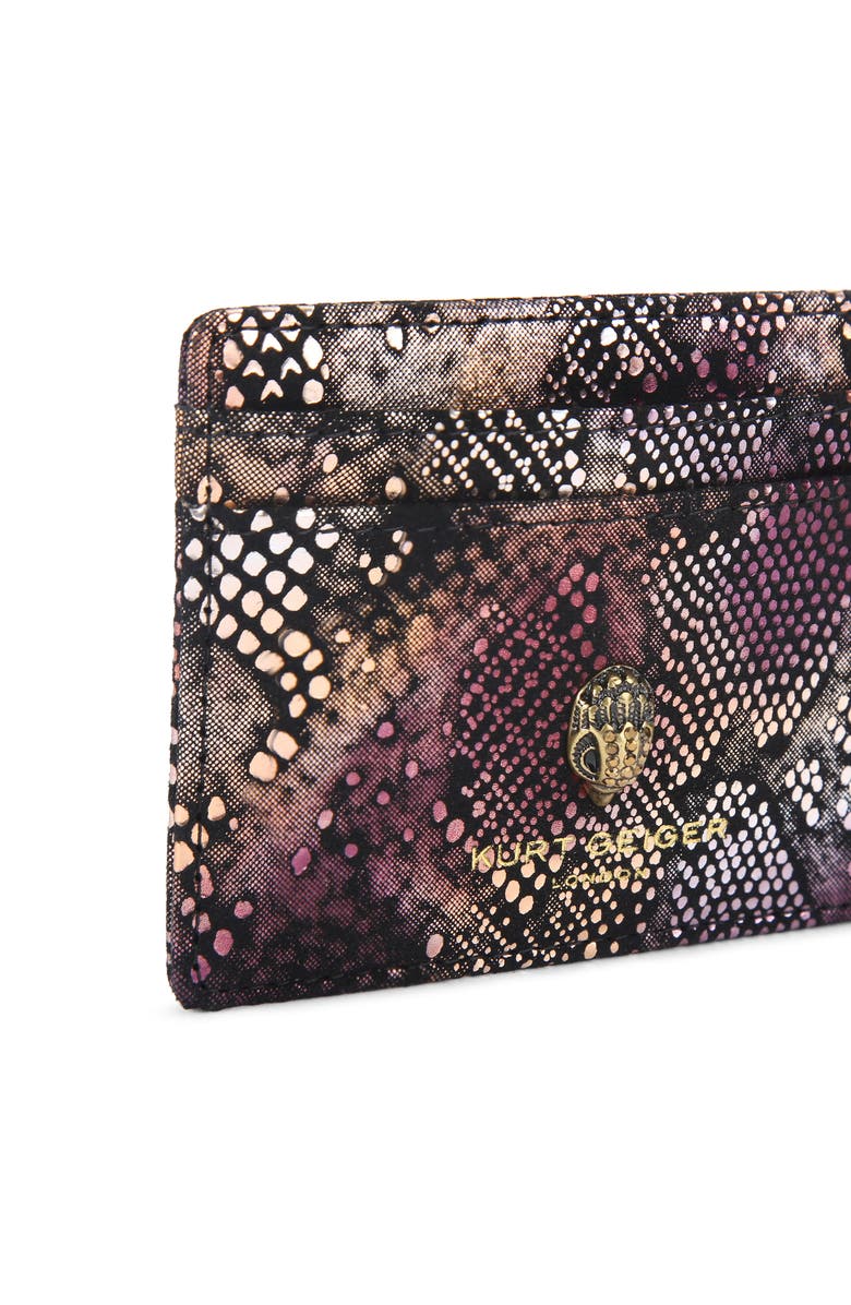 Kurt Geiger London Shoreditch Leather Card Case, Alternate, color, Open Grey