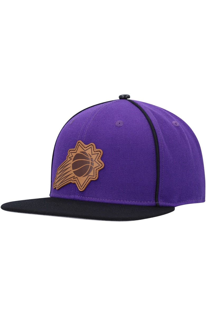 PRO STANDARD Men's Pro Standard  Purple/Black Phoenix Suns Heritage Leather Patch Snapback Hat, Alternate, color, 