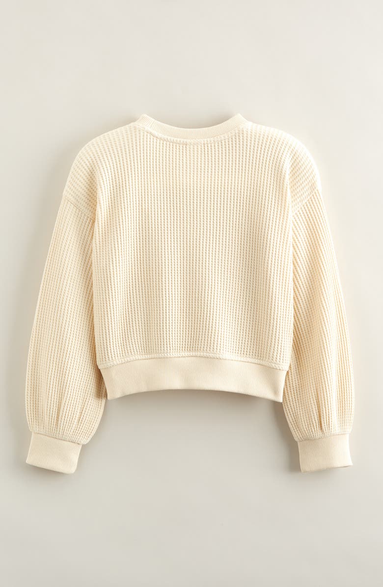Treasure & Bond Kids' Cozy Waffle Sweatshirt, Alternate, color, Beige Angora