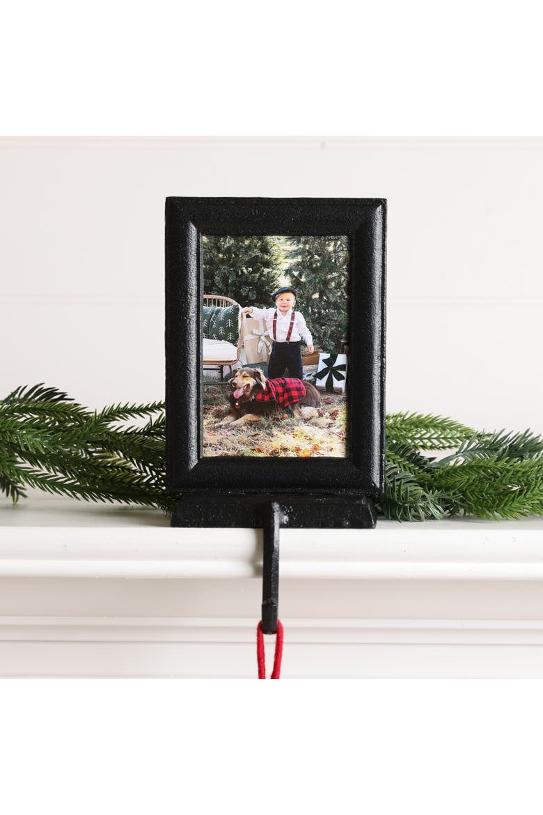 Black Metal Frame Stocking Holder Stylish Christmas Decoration, Alternate, color, Black
