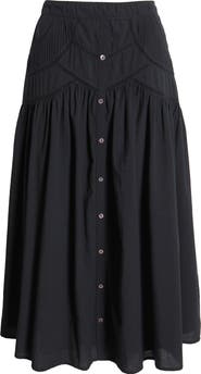 【BAON】Rao Pintuck Cotton Midi Skirt Treasure & Bond Pintuck Cotton Midi Skirt | Nordstrom