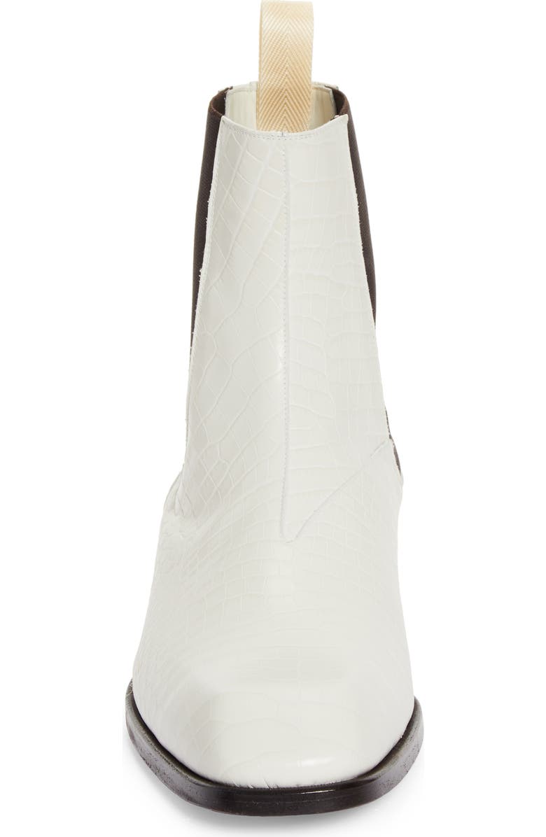 TOM FORD Bailey Croc Embossed Chelsea Boot, Alternate, color, Porcelain