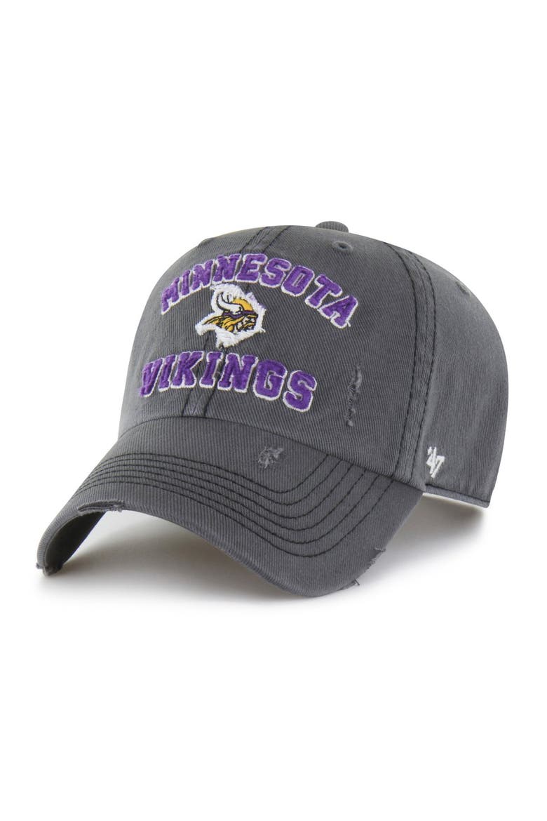 Men's '47  Charcoal Minnesota Vikings Seymoore Clean Up Adjustable Hat, Main, color, Charcoal