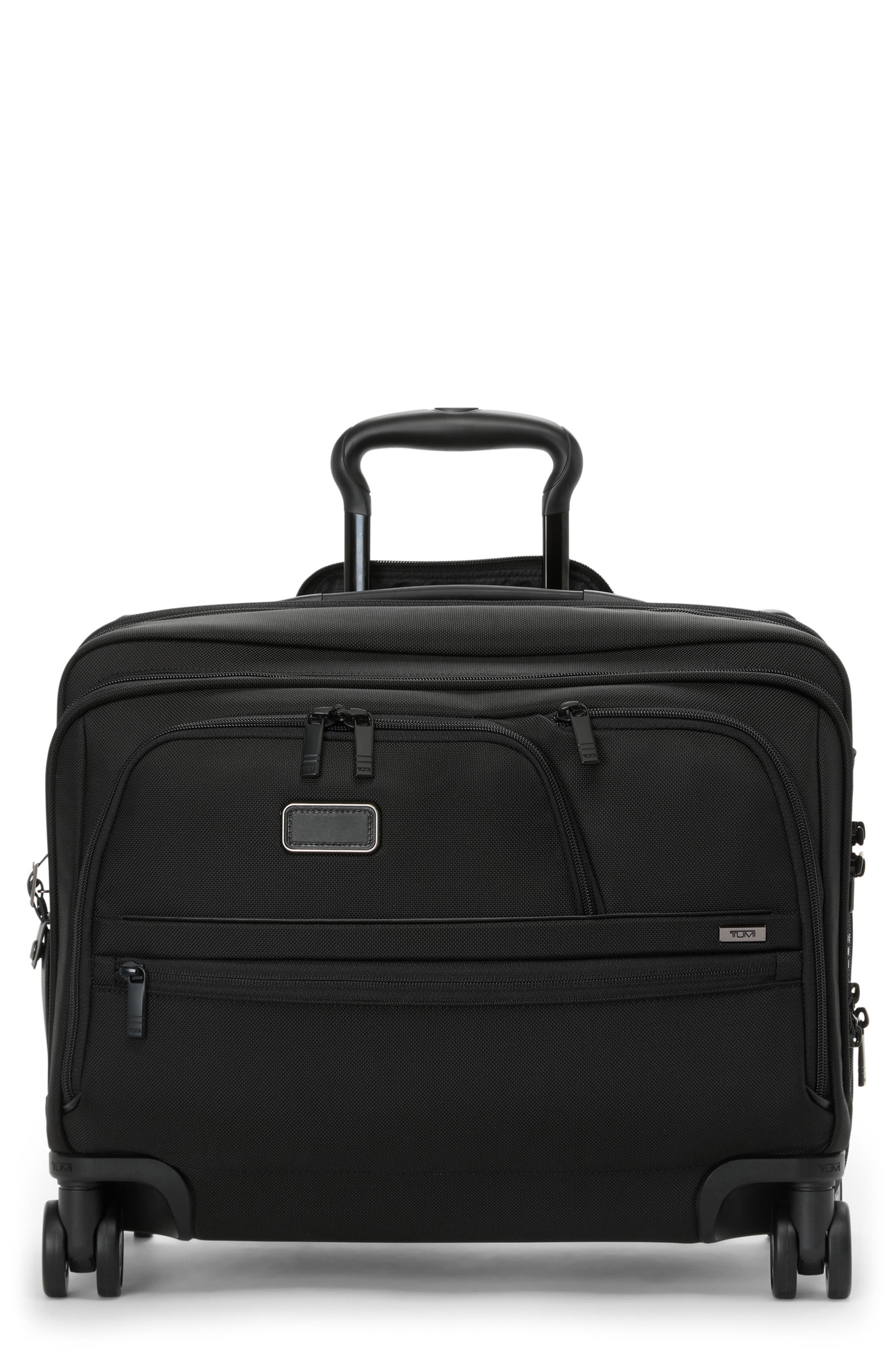 Alpha Deluxe Expandable Laptop Wheeled Brief, Main, color, BLACK