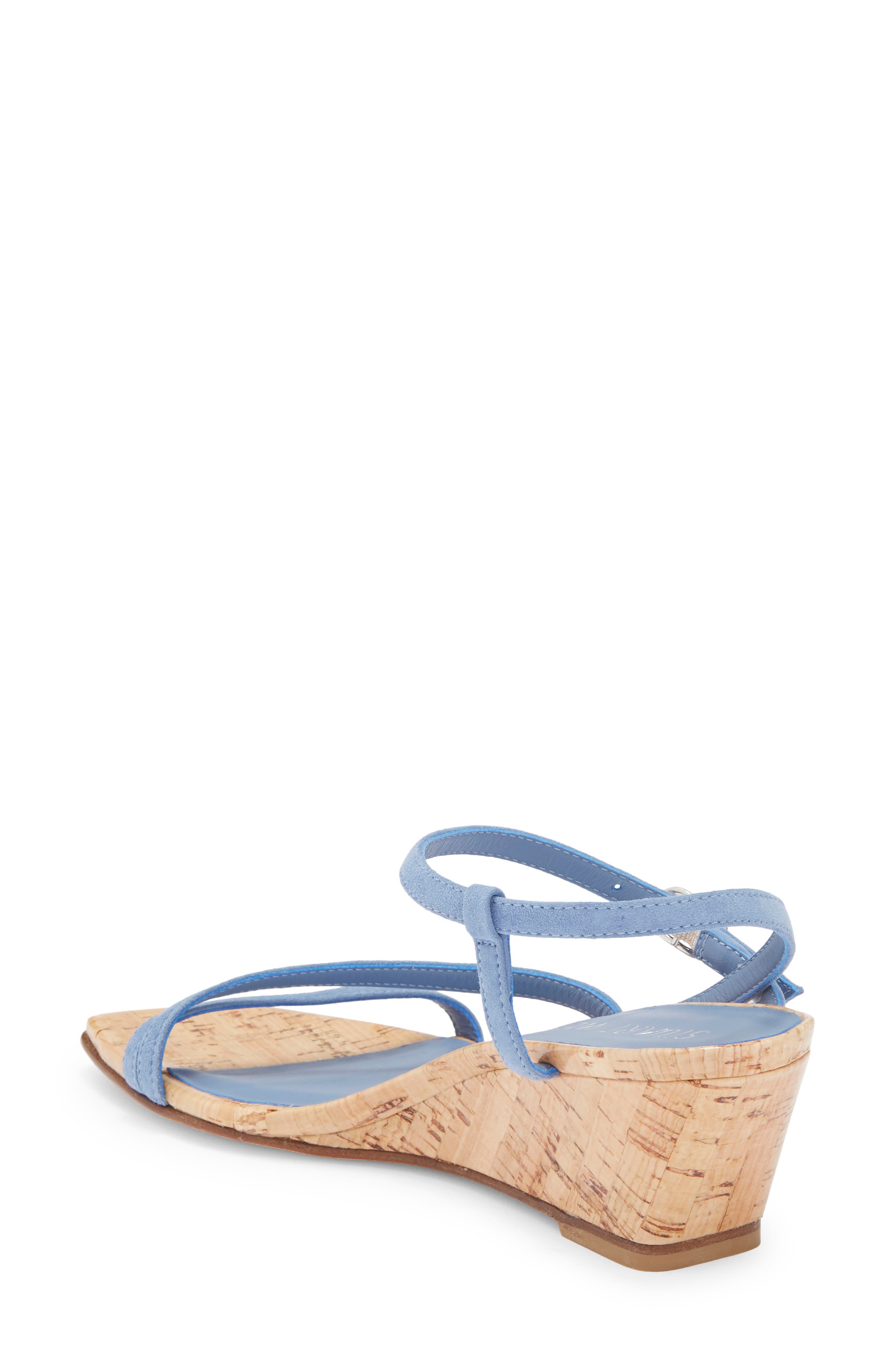 Stuart Weitzman Oasis 50 Wedge Sandal, Alternate, color, Blue Steel