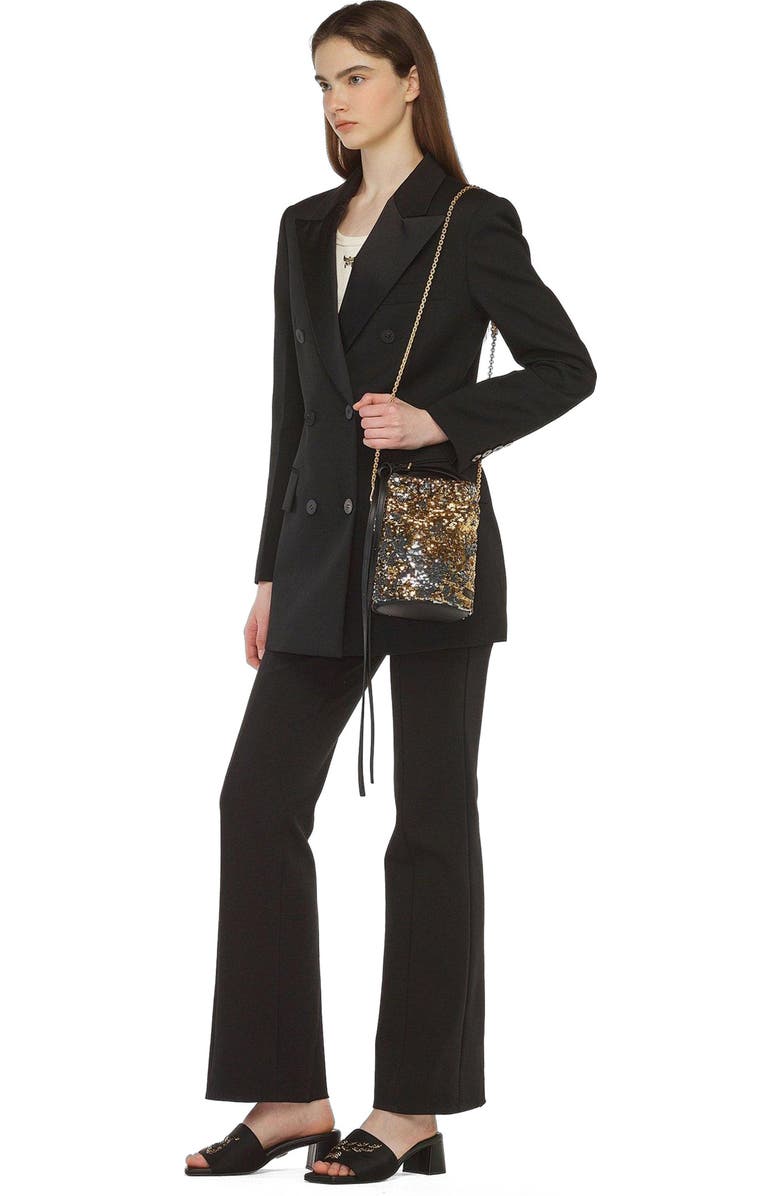 MCM Himmel Sequin Drawstring Bag, Main, color, Gold