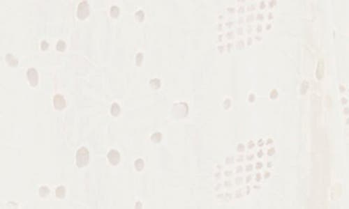 Maggy London Eyelet Cap Sleeve Dress In White