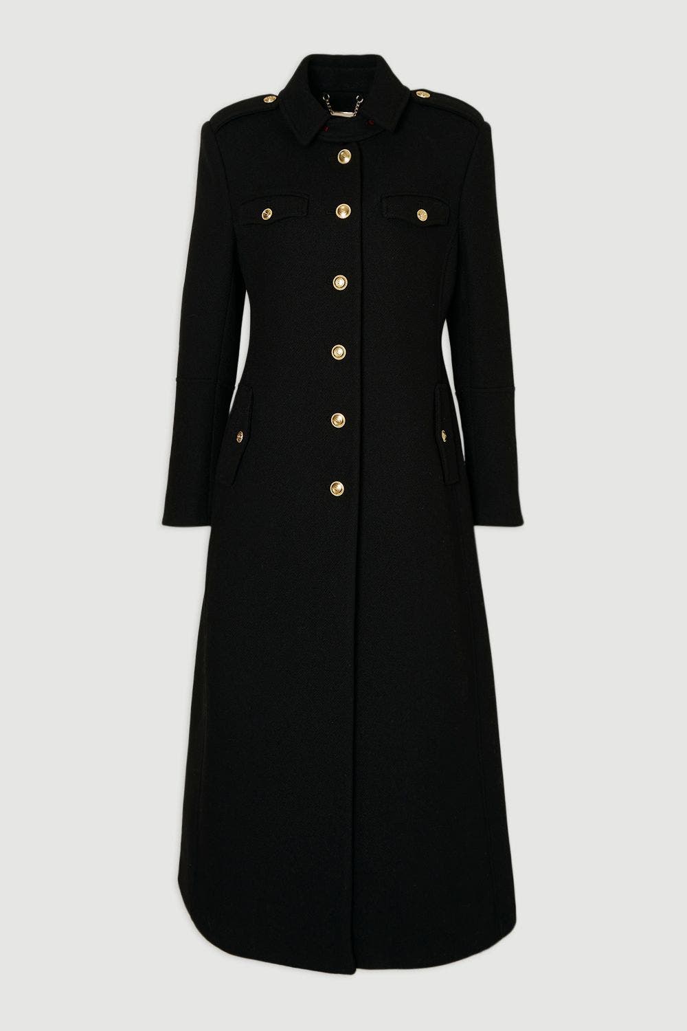 Wool Military Tailored Maxi Coat - image 2