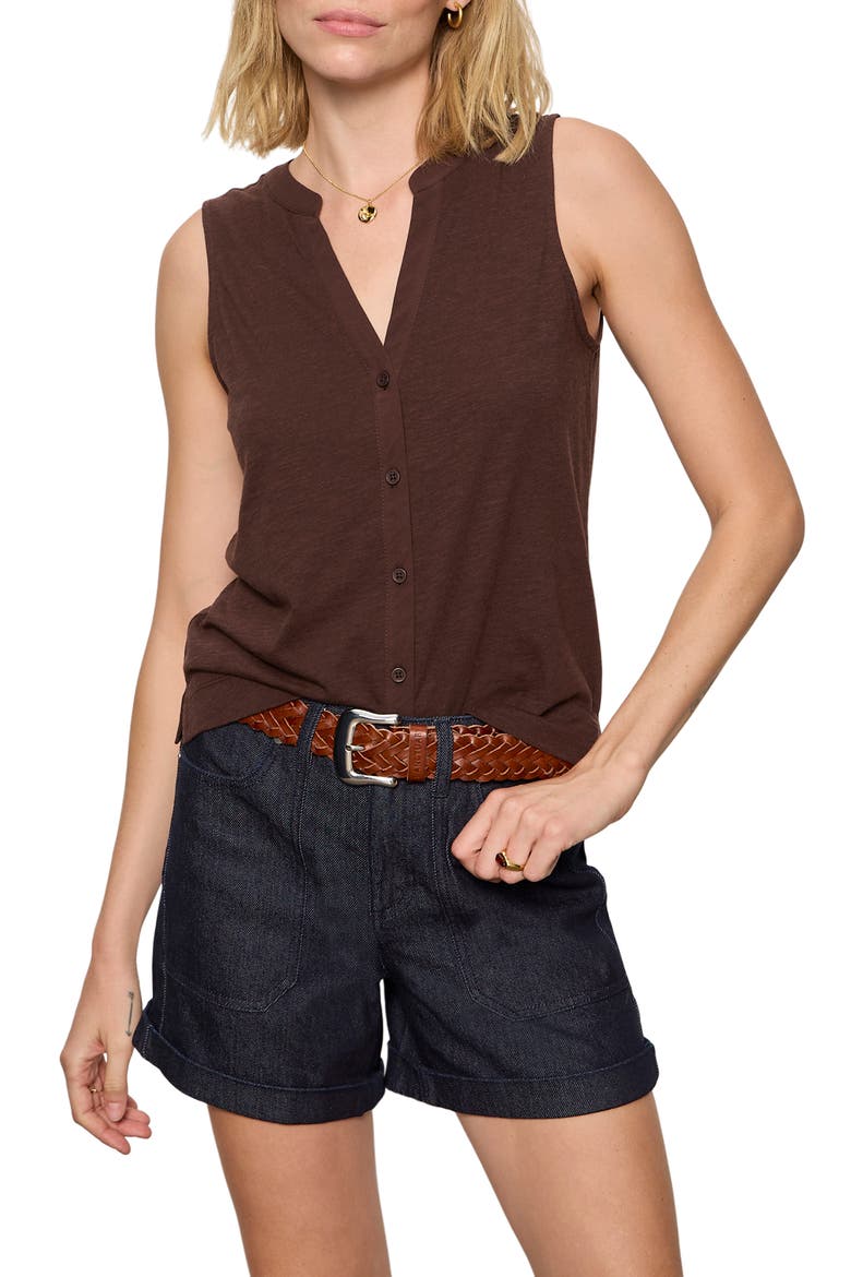 All Set Button Tank, Main, color, RICH SOIL BROWN