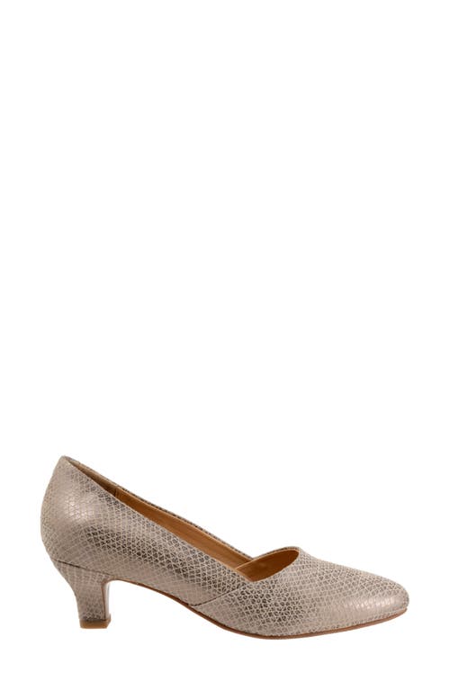 Trotters Kylie Kitten Heel Pump In Champagne Snake