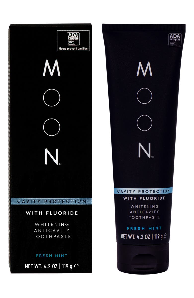 MOON Fresh Mint Cavity Protection with Fluoride Teeth Whitening Toothpaste, Main, color,