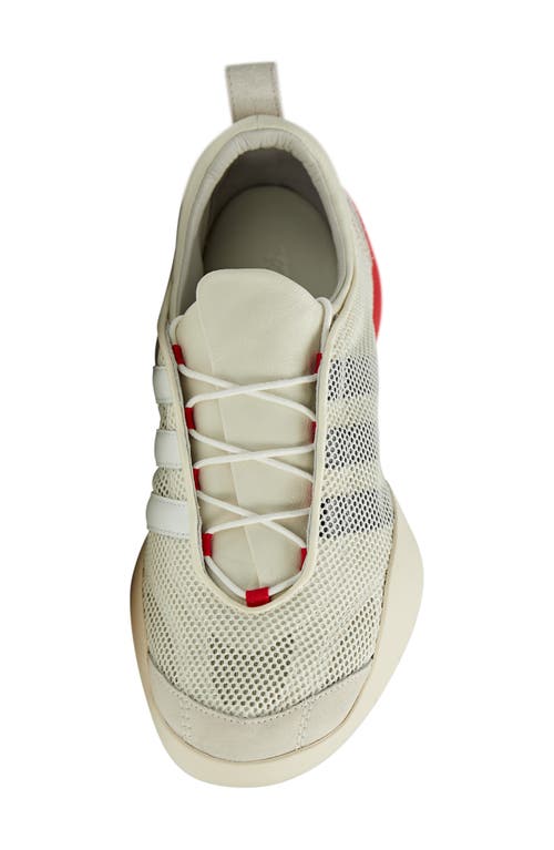 Y-3 Sneakers Low Top Contrast Sole In Cream White/scarlet/white