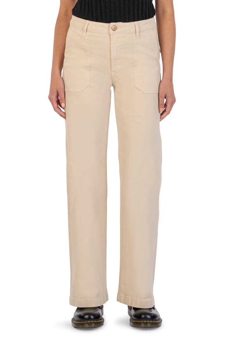 Meg Utility Pocket High Waist Wide Leg Pants, Main, color, BEIGE