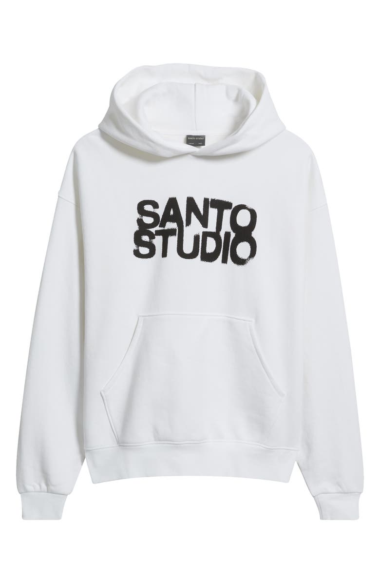 SANTO STUDIO Big Spray Graphic Cotton Hoodie, Alternate, color, White