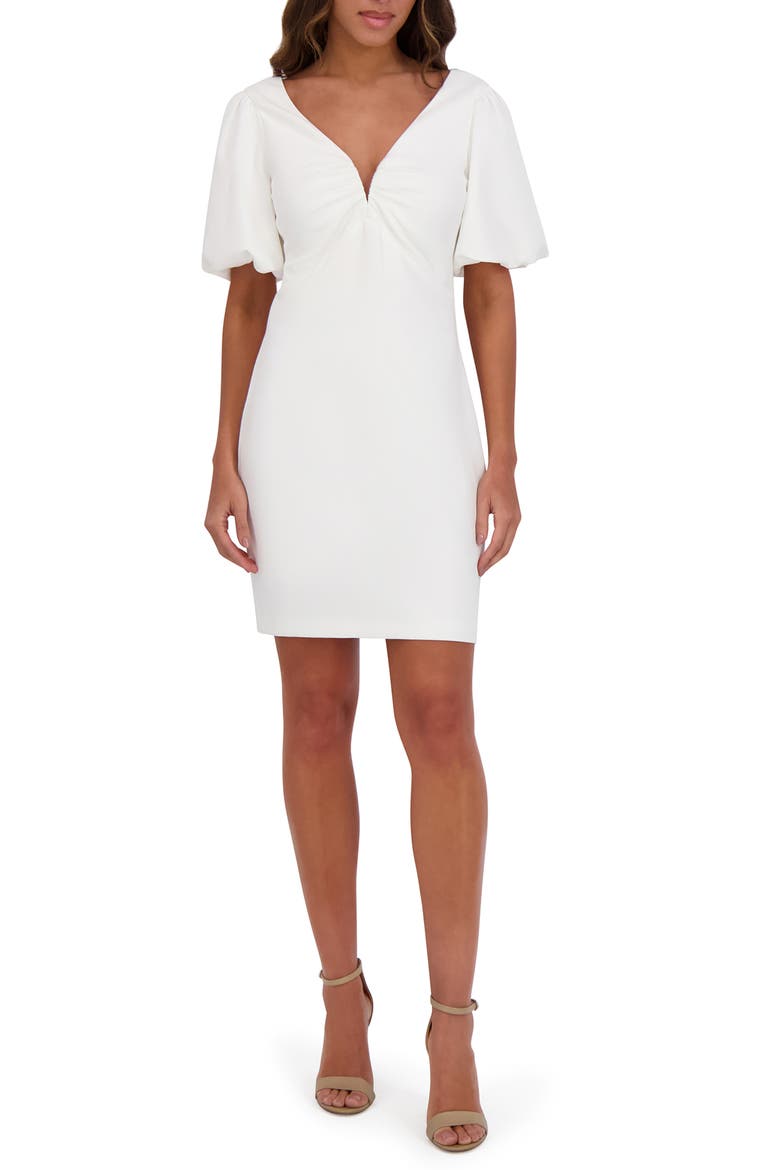 Gab Puff Sleeve Minidress, Main, color, WHITE