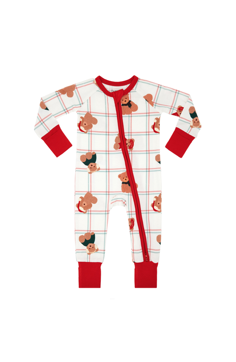 Cozy Christmas Bears Zipper Romper