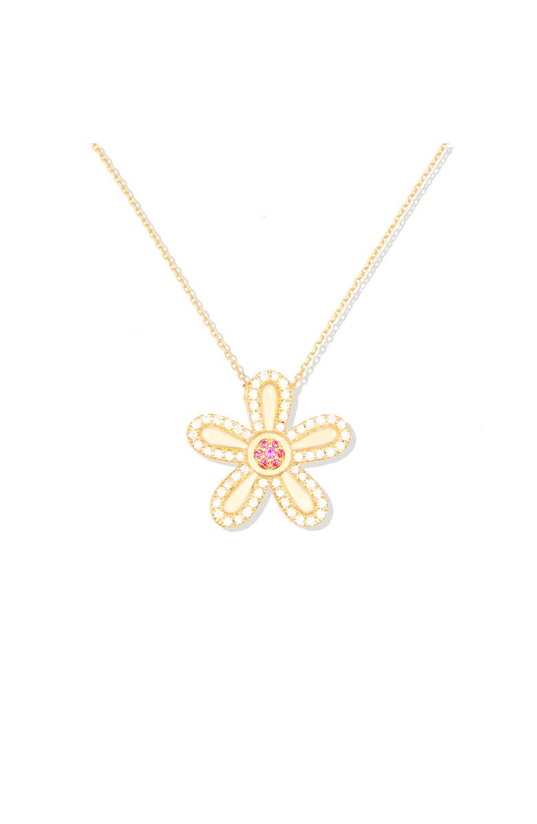 Campbell + Charlotte Juju Flower Charm Necklace, Main, color, Gold