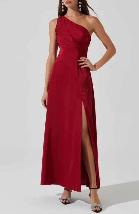 Atolia Draped One-Shoulder Gown