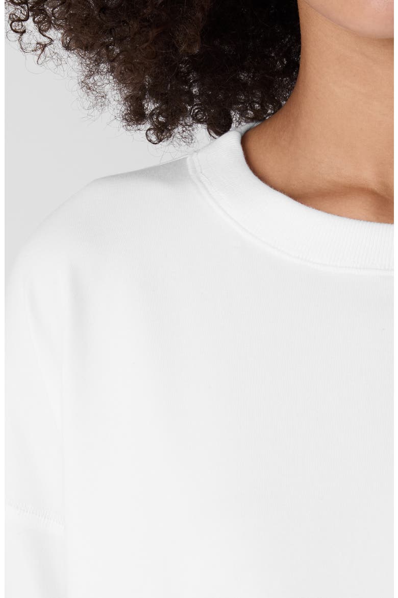 Crewneck Stretch Organic Cotton Knit Top, Alternate, color, WHITE