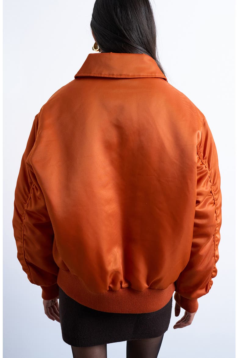 Nylon Bomber Jacket, Alternate, color, ORANGE