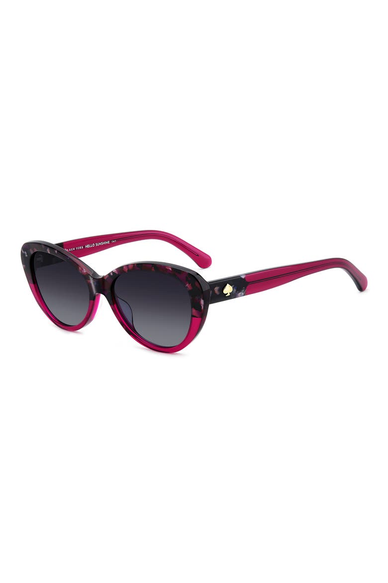 55mm josi cat eye sunglasses, Alternate, color, BLUE HAVANA BURGUNDY