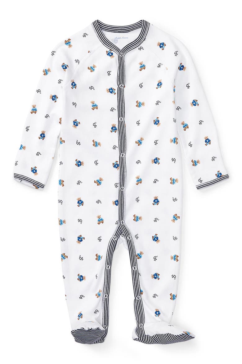 Print Footie, Main, color, WHITE BEAR PRINT