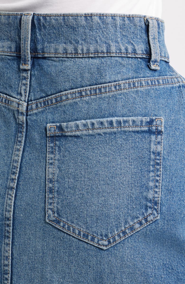 Lipsy Raw Hem Denim Miniskirt, Alternate, color, Mid Wash