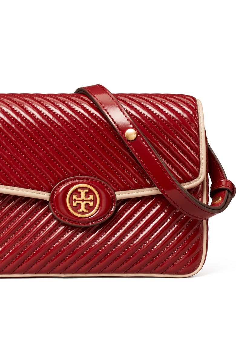 Tory Burch Robinson Quilted Leather Shoulder Bag, Alternate, color, Brick