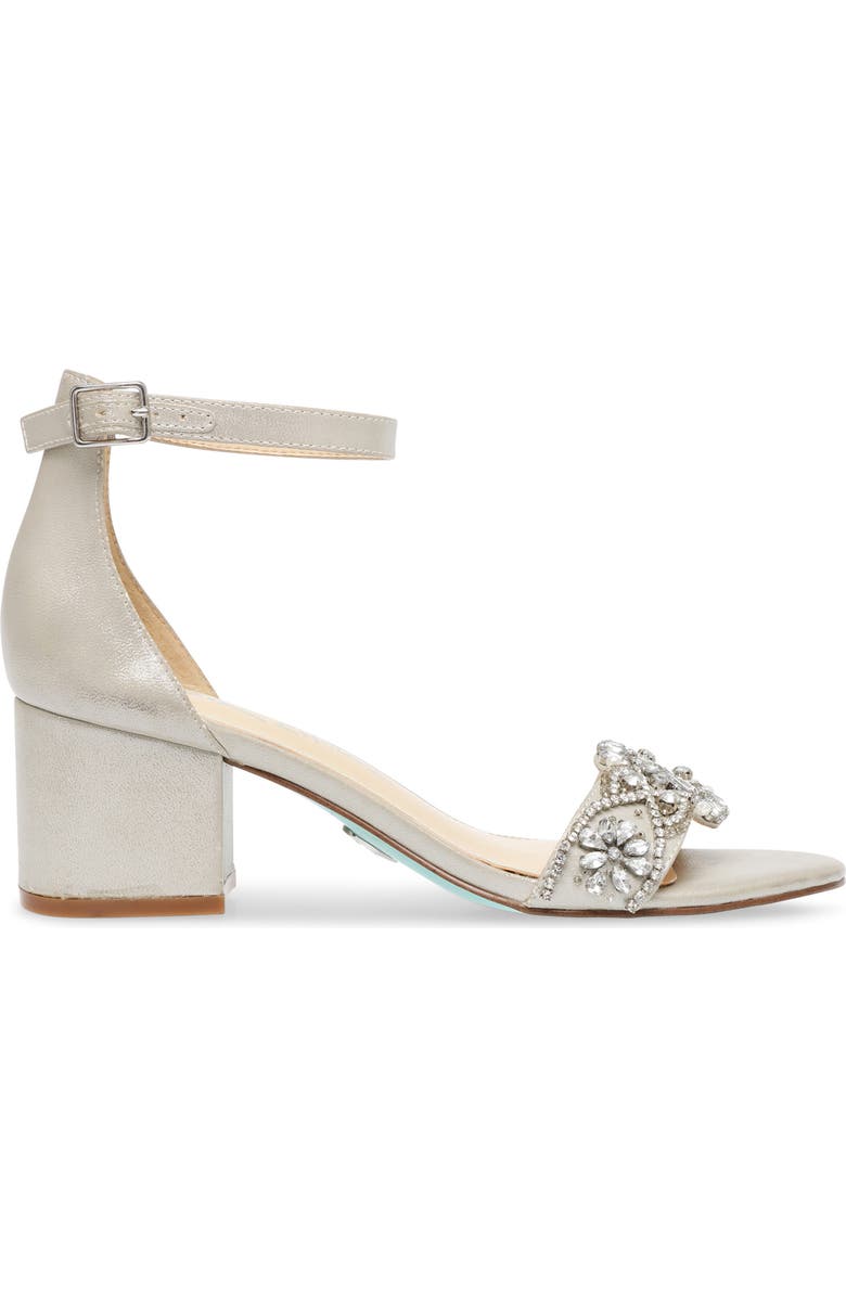 Betsey Johnson Crystal Embellished Block Heel Sandal, Alternate, color,