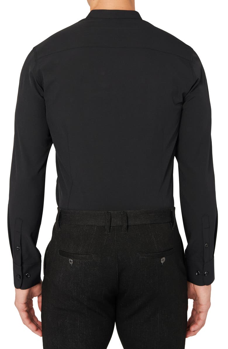 Brooklyn Brigade Trim Fit Solid Band Collar Performance Stretch Dress Shirt, Alternate, color, 